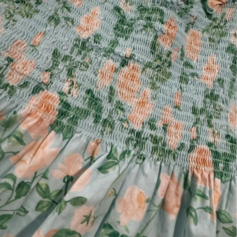 Hill House Elizabeth Mini Nap Dress in Blue Roses Cotton XS - Picture 4 of 6